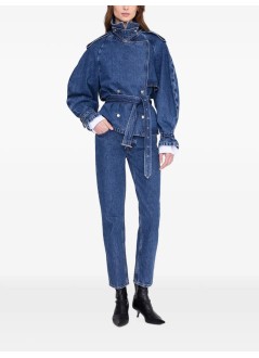 anine bing outerwear womanpascale trench - a0112606whd36 washed blue