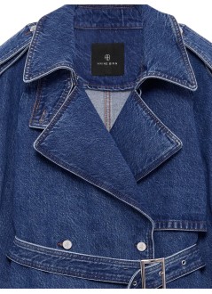 anine bing outerwear womanpascale trench - a0112606whd36 washed blue