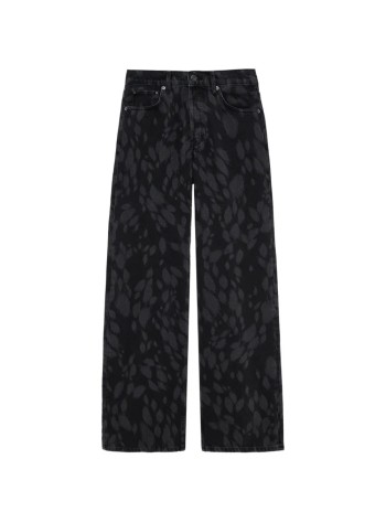 anine bing denim womanhugh jean - a0612586blk33 washed black