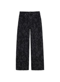anine bing denim womanhugh jean - a0612586blk33 washed black