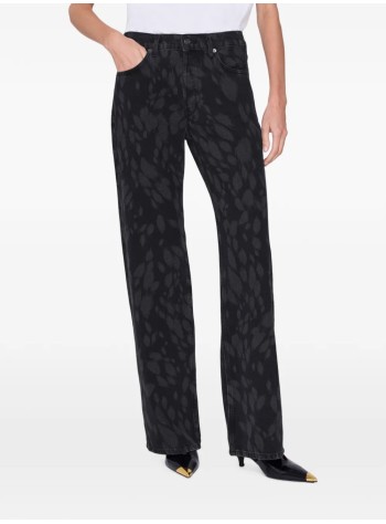 anine bing denim womanhugh jean - a0612586blk33 washed black 2