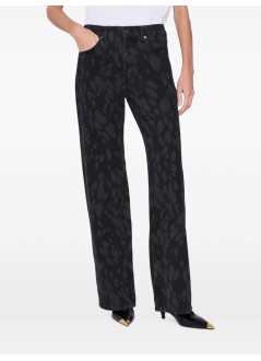 anine bing denim womanhugh jean - a0612586blk33 washed black