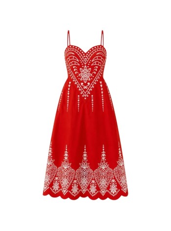 farm rio dress womanheart richilieur sleeveless midi dress - 355789 l0033