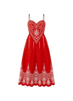 farm rio dress womanheart richilieur sleeveless midi dress - 355789 l0033