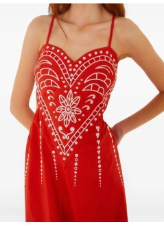 farm rio dress womanheart richilieur sleeveless midi dress - 355789 l0033