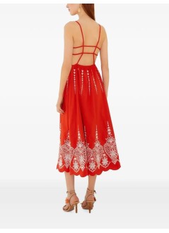 farm rio dress womanheart richilieur sleeveless midi dress - 355789 l0033