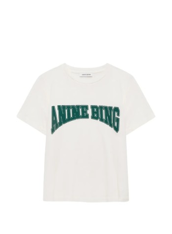 anine bing top womanshelley tee - a0812851wht02 ecru