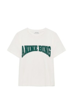 anine bing top womanshelley tee - a0812851wht02 ecru