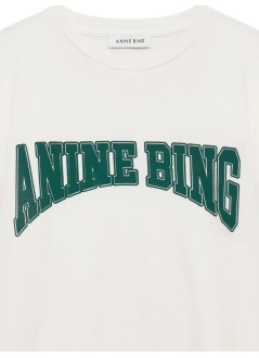 anine bing top womanshelley tee - a0812851wht02 ecru