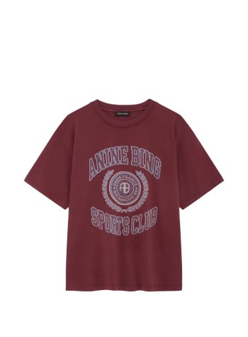 anine bing top womancade tee collegiate - a0812981bgn27 burgundy