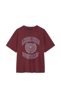 anine bing top womancade tee collegiate - a0812981bgn27 burgundy