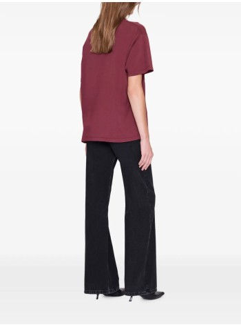anine bing top womancade tee collegiate - a0812981bgn27 burgundy 2