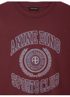 anine bing top womancade tee collegiate - a0812981bgn27 burgundy