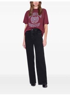 anine bing top womancade tee collegiate - a0812981bgn27 burgundy