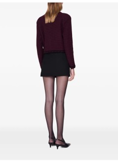 anine bing knitwear womannora tweed cardigan - a0912746bgn27 burgundy