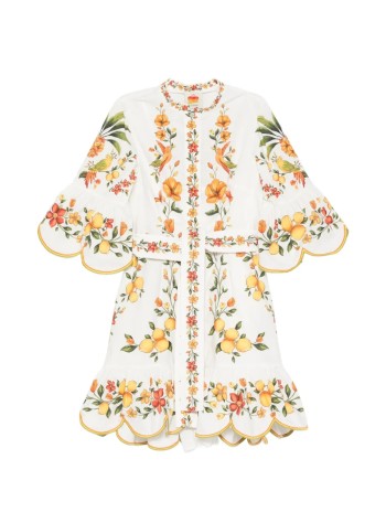 farm rio dress womanlemon bouquet off-white mini dress - 356404 25213