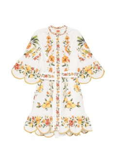 farm rio dress womanlemon bouquet off-white mini dress - 356404 25213