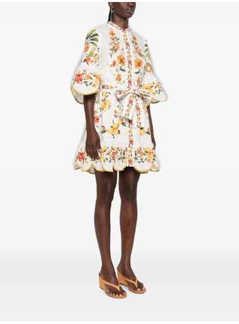 farm rio dress womanlemon bouquet off-white mini dress - 356404 25213 2