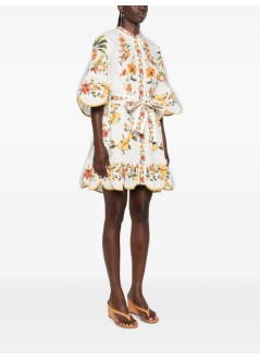 farm rio dress womanlemon bouquet off-white mini dress - 356404 25213