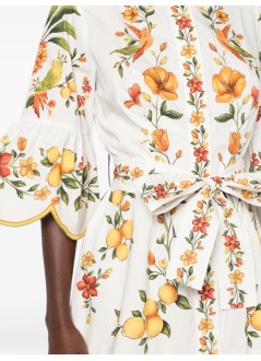 farm rio dress womanlemon bouquet off-white mini dress - 356404 25213
