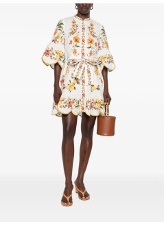 farm rio dress womanlemon bouquet off-white mini dress - 356404 25213