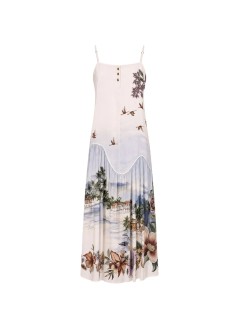farm rio dress womantoile de rio off-white maxi sleveless dress - 360480 26091