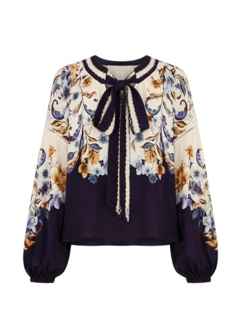 farm rio t-shirt womangolden nature navy blue blouse - 366772 26051