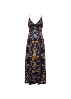 farm rio dress womangolden nature navy blue maxi slip dress - 359026 26051