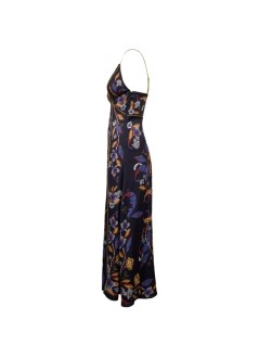 farm rio dress womangolden nature navy blue maxi slip dress - 359026 26051
