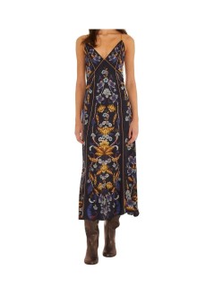 farm rio dress womangolden nature navy blue maxi slip dress - 359026 26051