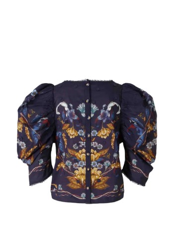 farm rio t-shirt womangolden nature navy blue blouse - 368930 26051