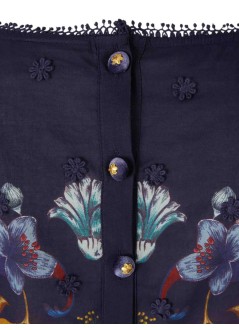 farm rio t-shirt womangolden nature navy blue blouse - 368930 26051