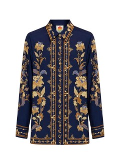 farm rio shirt womanliz navy blue pajama shirt - 374273 26101