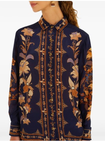 farm rio shirt womanliz navy blue pajama shirt - 374273 26101 2