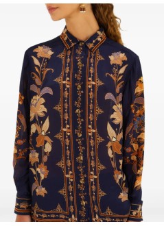 farm rio shirt womanliz navy blue pajama shirt - 374273 26101