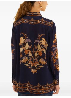 farm rio shirt womanliz navy blue pajama shirt - 374273 26101
