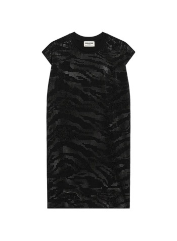 zadig & voltaire dress womanroe hc strass zebre - jwdr01150 011
