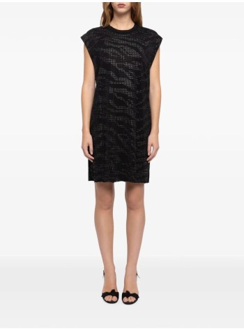 zadig & voltaire dress womanroe hc strass zebre - jwdr01150 011 2