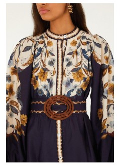 farm rio dress womangolden nature navy blue mini dress - 368912 26051