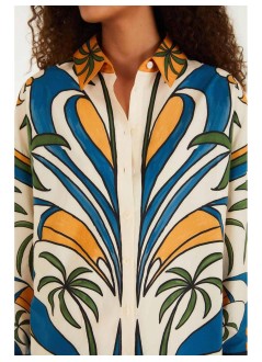 farm rio shirt womantropical graphic shirt - 356471 26009