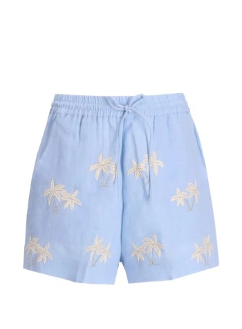 benaras by citrus short pant womanthread palm mini shorts - be24830 light blue