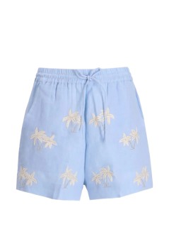 benaras by citrus short pant womanthread palm mini shorts - be24830 light blue