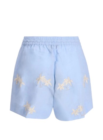 benaras by citrus short pant womanthread palm mini shorts - be24830 light blue 2