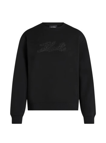 karl lagerfeld sweater womanrhinestone logo sweatshirt - b4w20007 999