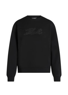 karl lagerfeld sweater womanrhinestone logo sweatshirt - b4w20007 999