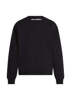 karl lagerfeld sweater womanrhinestone logo sweatshirt - b4w20007 999