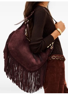 ba&sh handbag womanbag m suede swing fringes - 2h26hbms bordeaux
