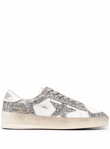 golden goose sneaker woman stardan leather and glitter gwf00128f002185 80185