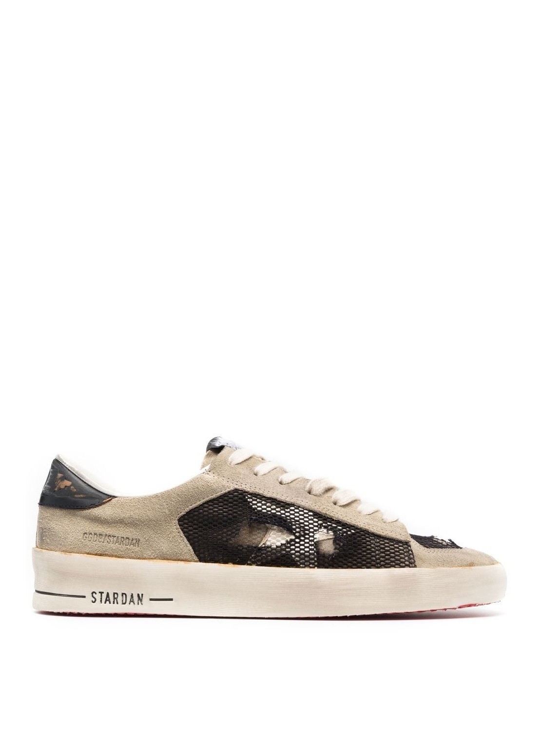 golden goose stardan suede upper with net laminated star shiny leather ...
