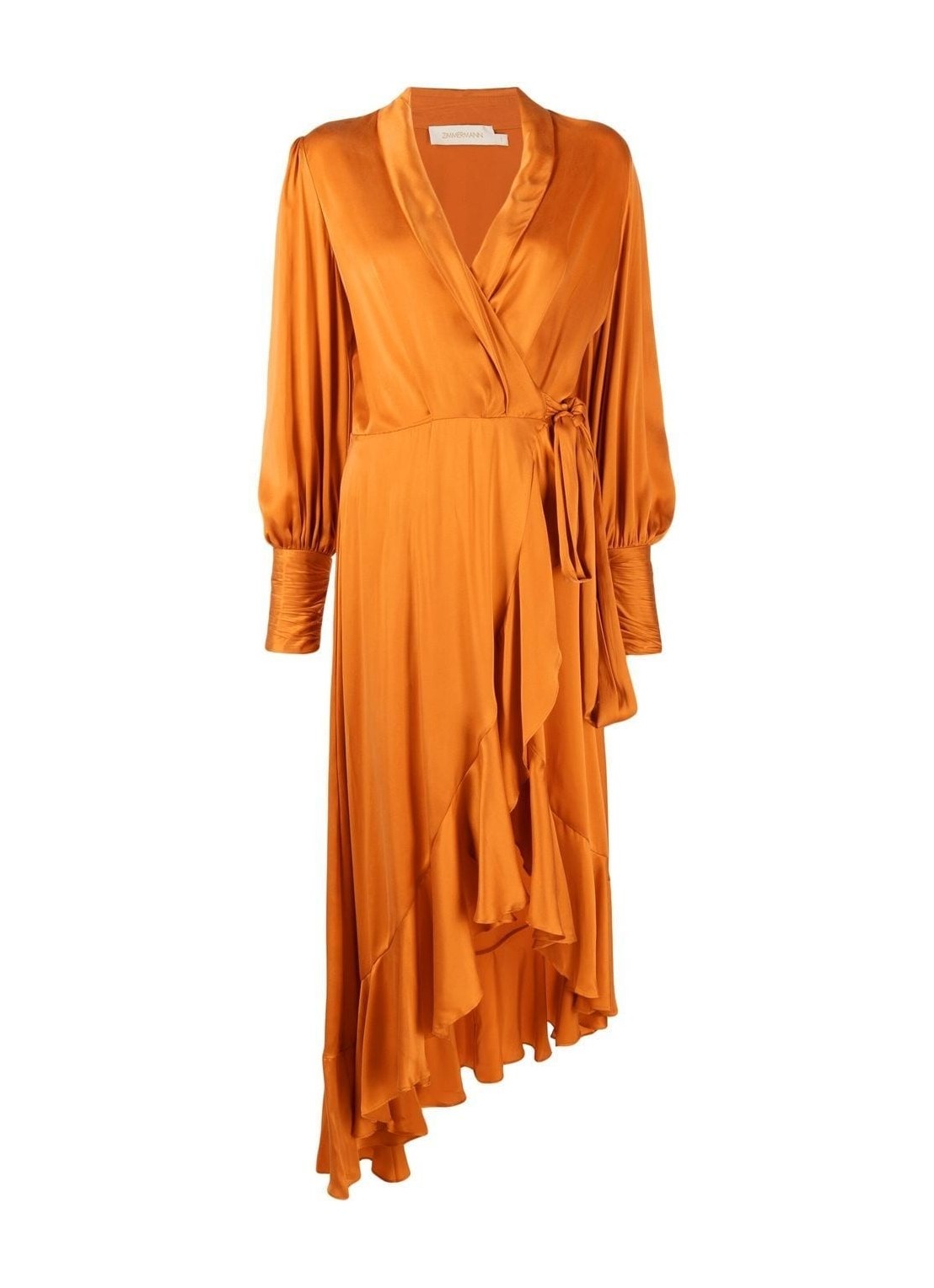 zimmermann silk wrap midi dress - 8066drkal tangerine Talla 0